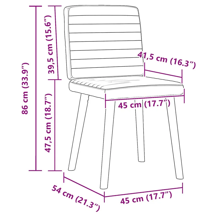 Chaises à manger lot de 2 bleu tissu - 9