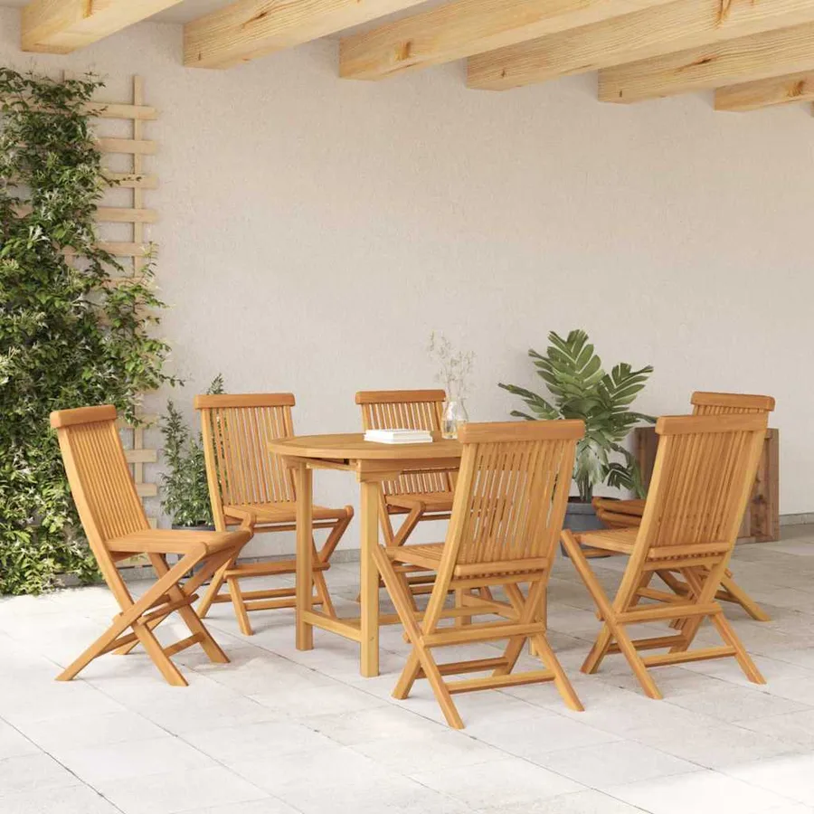 Ensemble de salle à manger pour jardin 7 pcs Marron - 4