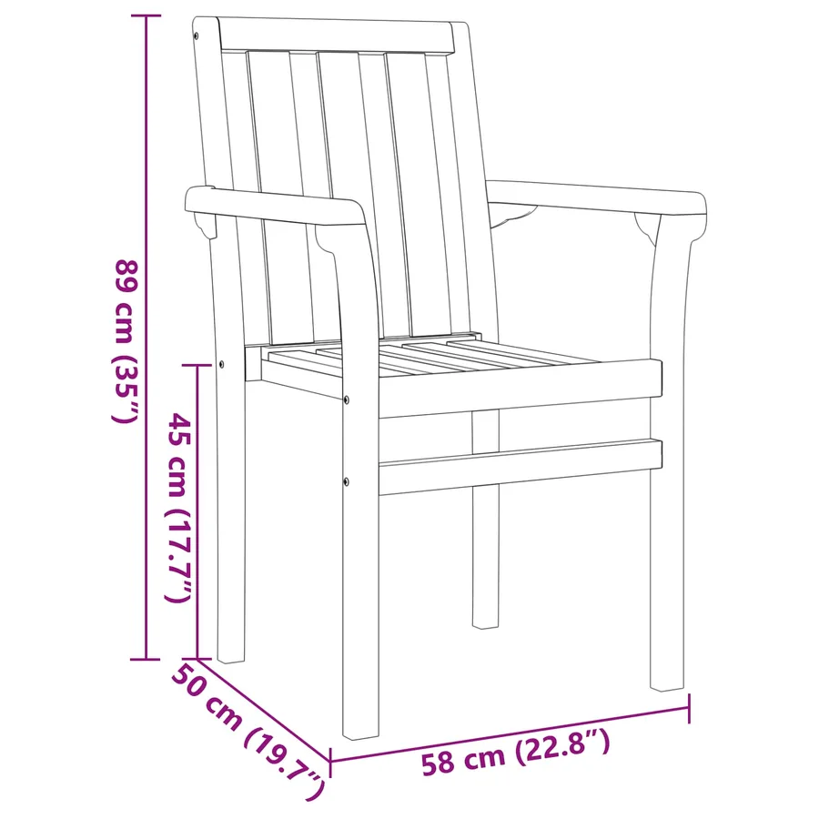 Ensemble de salle à manger pour jardin 5 pcs Marron - 12