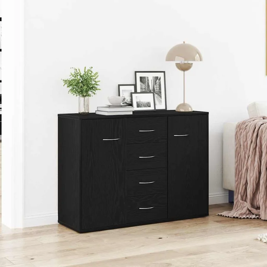 Buffet en chêne noir 88x30x64 cm bois d'ingénierie