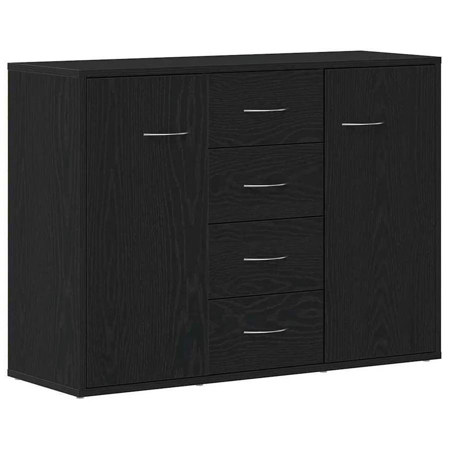 Buffet en chêne noir 88x30x64 cm bois d'ingénierie - 2