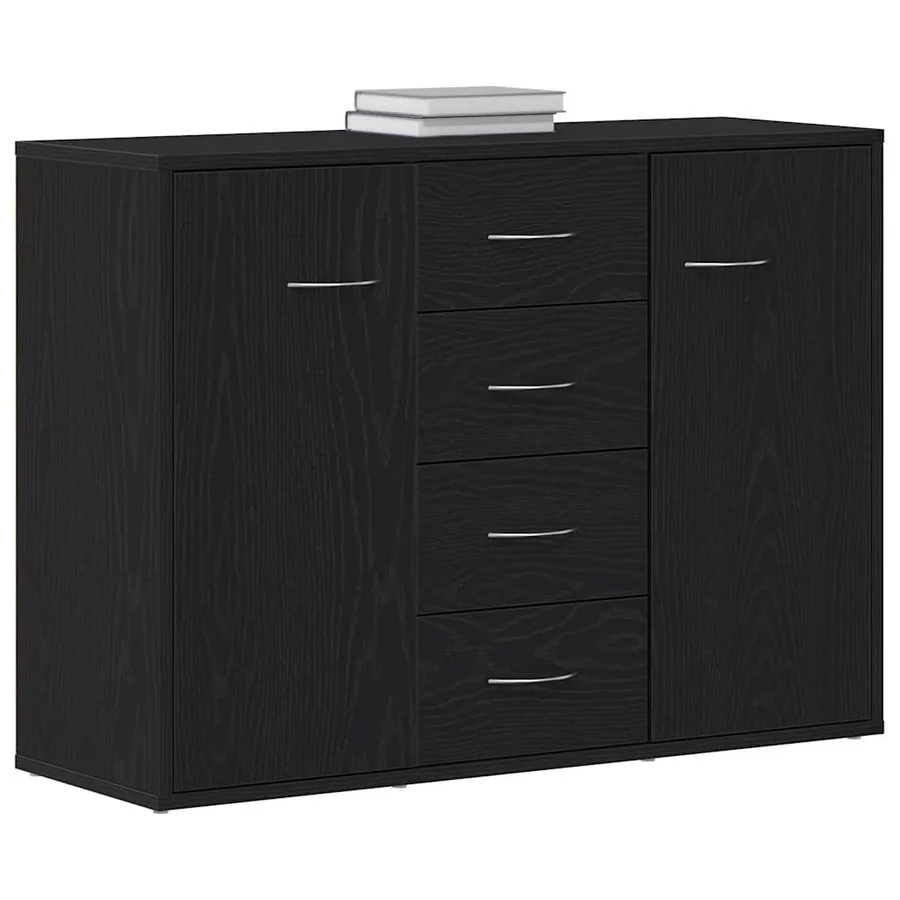 Buffet en chêne noir 88x30x64 cm bois d'ingénierie - 4