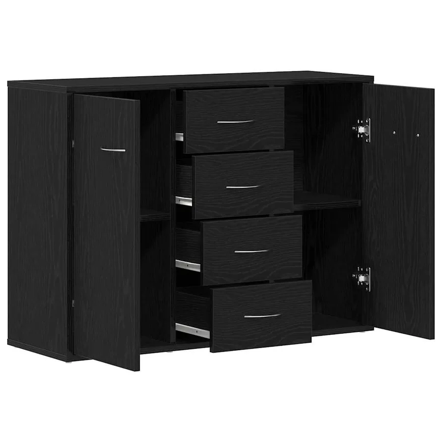 Buffet en chêne noir 88x30x64 cm bois d'ingénierie - 5
