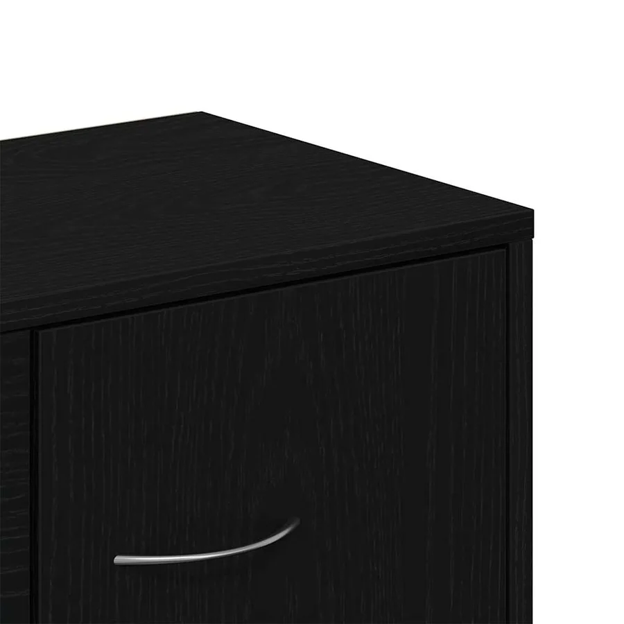 Buffet en chêne noir 88x30x64 cm bois d'ingénierie - 9