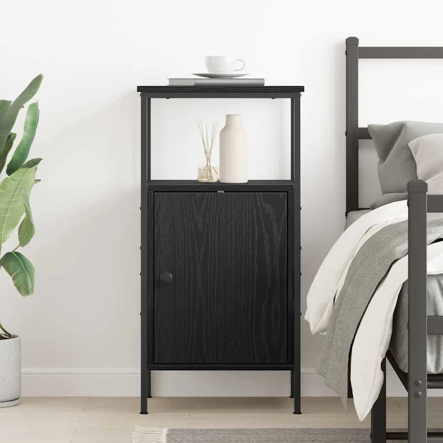 Cabinet de chevet Chêne noir 41 x 31 x 80 cm Bois d'ingénierie - 4