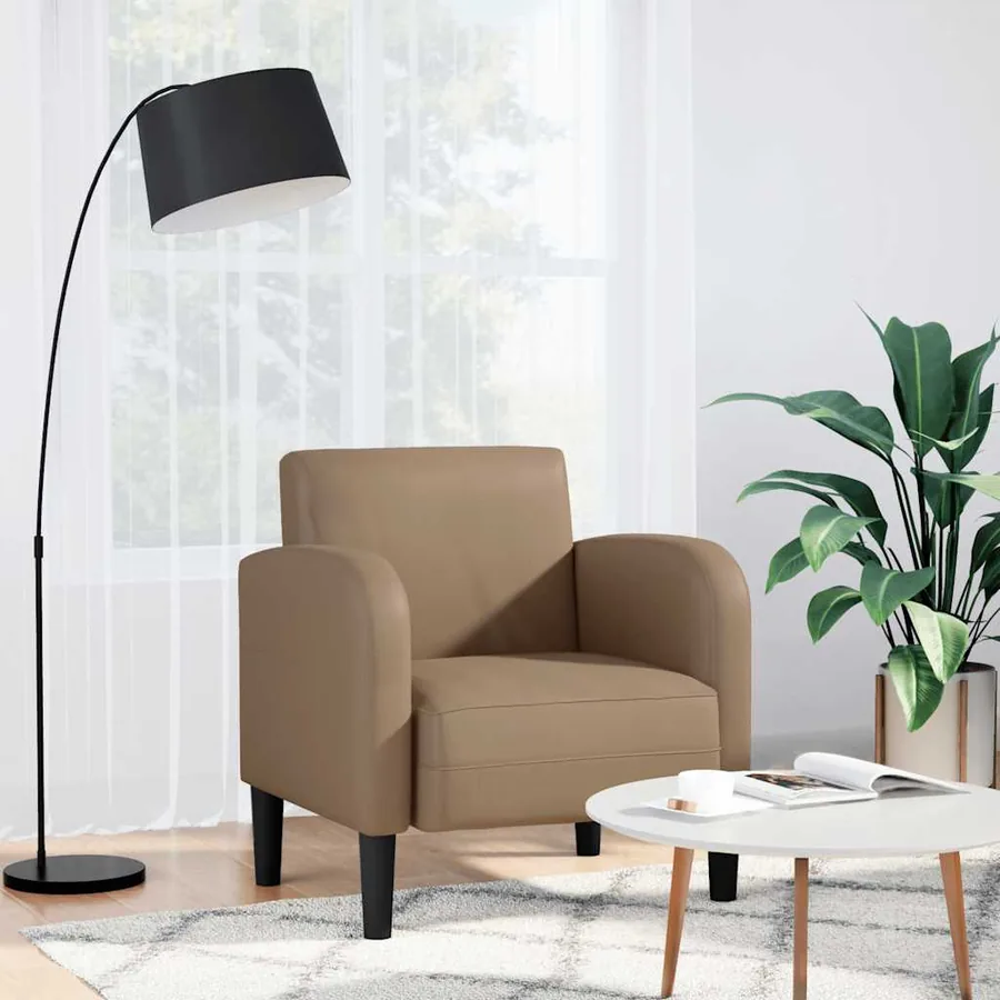 Chaise de canapé avec accoudoirs cappuccino noir 54 cm