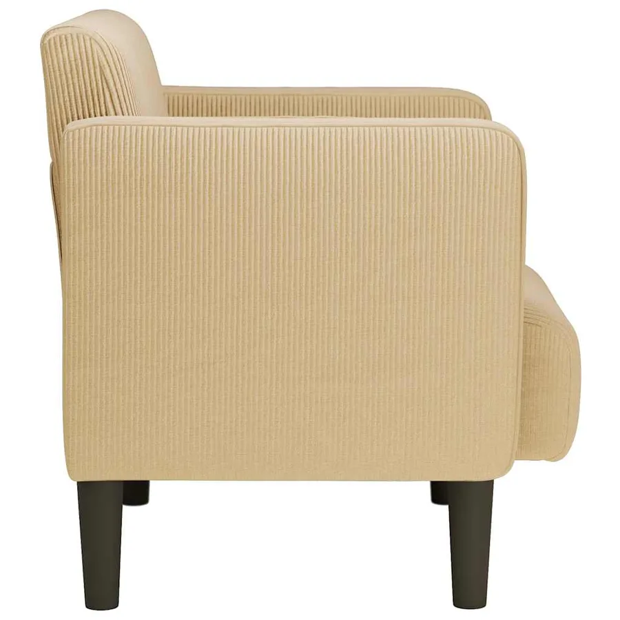 Canapé-chaise accoudoirs gris-vert 54 cm tissu velours côtelé - 4