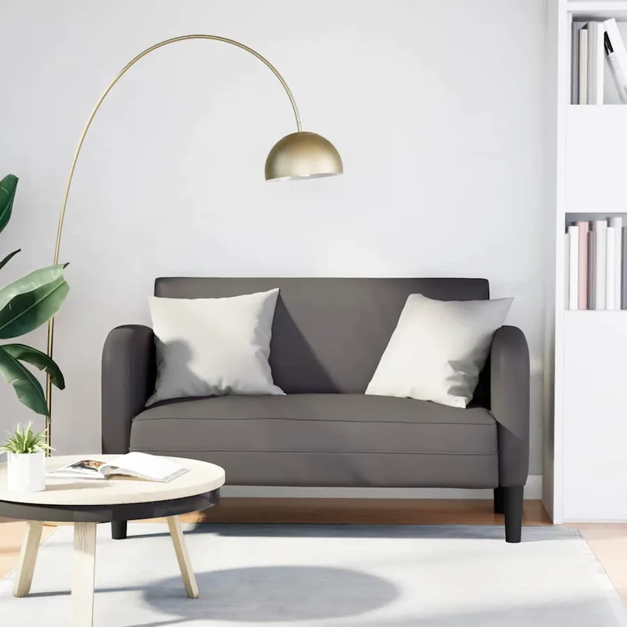 Canapé causeuse gris 110 cm similicuir