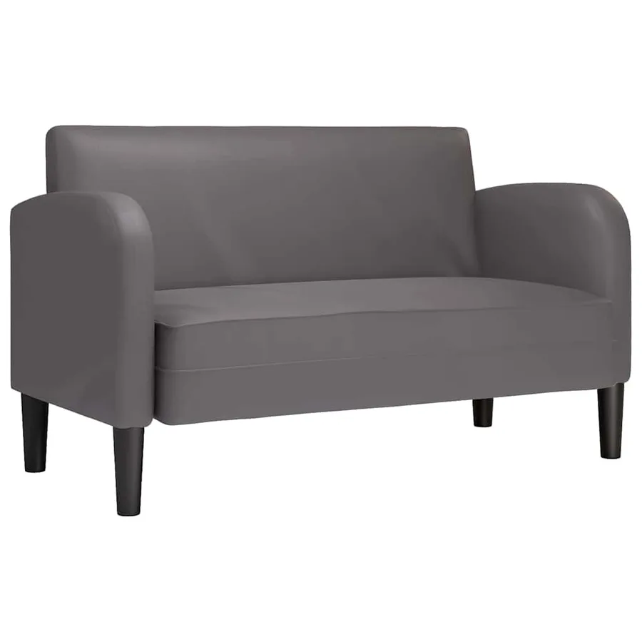 Canapé causeuse gris 110 cm similicuir - 2