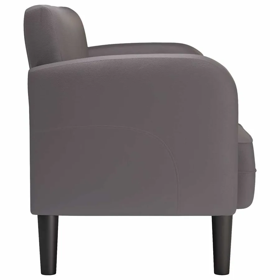 Canapé causeuse gris 110 cm similicuir - 4