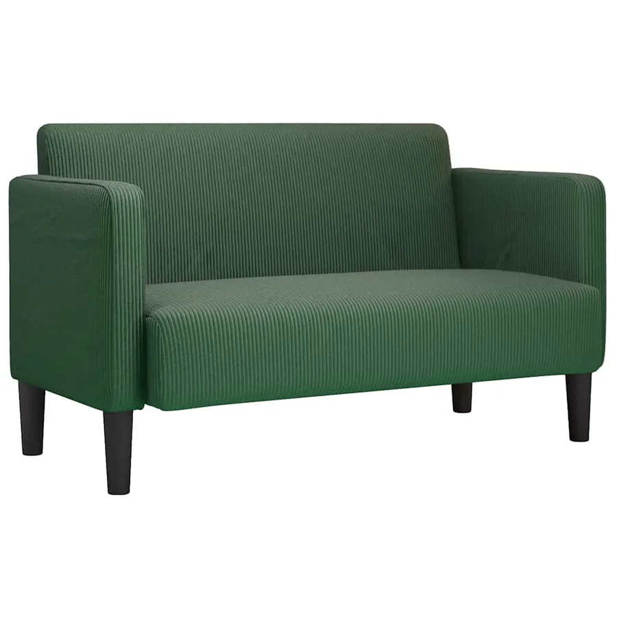 Canapé causeuse vert foncé 109 cm tissu velours côtelé - 2