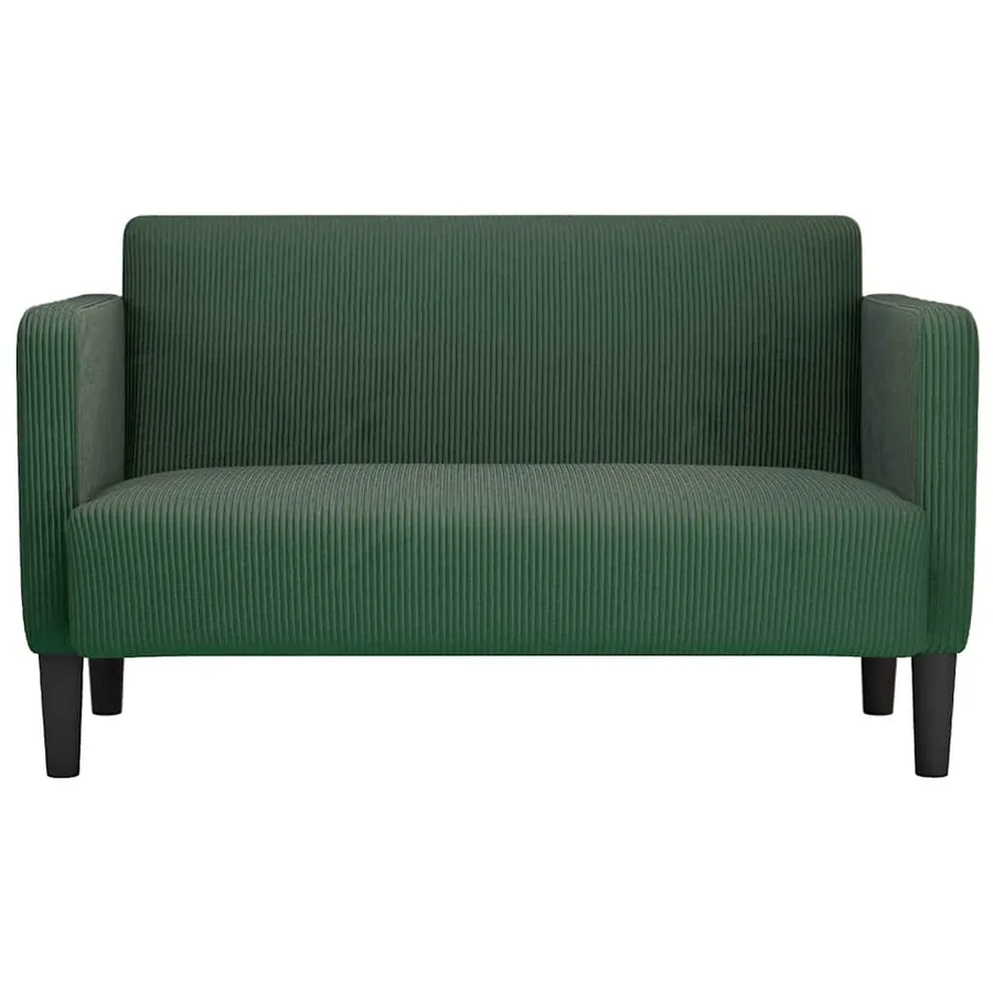 Canapé causeuse vert foncé 109 cm tissu velours côtelé - 3