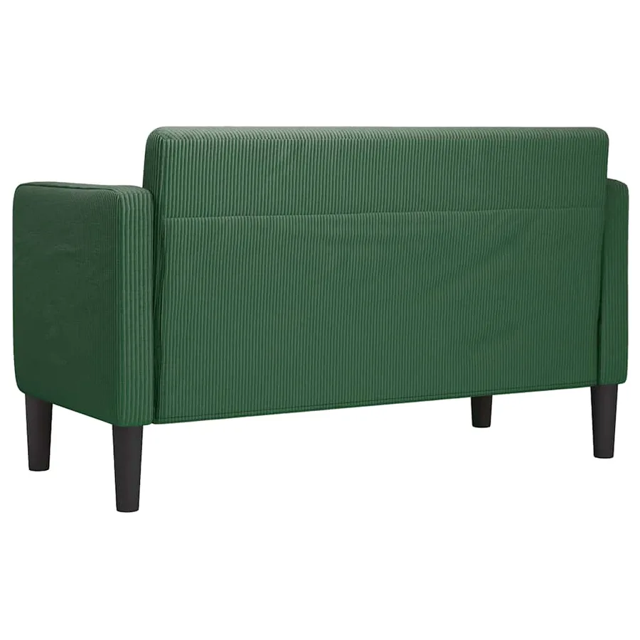 Canapé causeuse vert foncé 109 cm tissu velours côtelé - 5