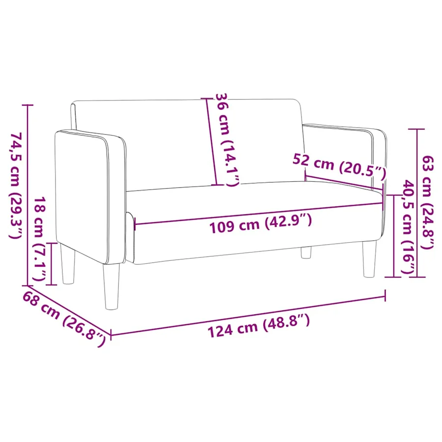 Canapé causeuse vert foncé 109 cm tissu velours côtelé - 8