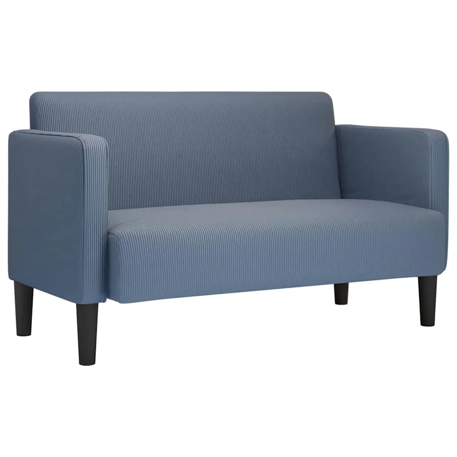 Canapé causeuse bleu 109 cm tissu velours côtelé - 2