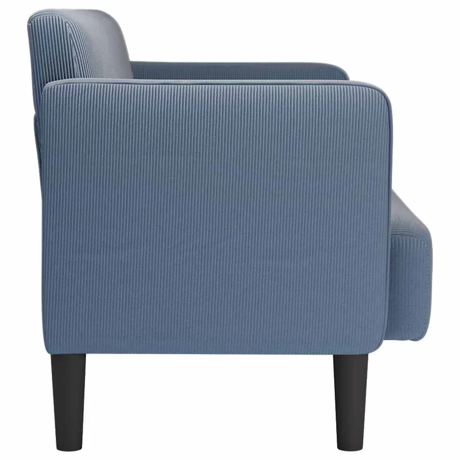 Canapé causeuse bleu 109 cm tissu velours côtelé - 4