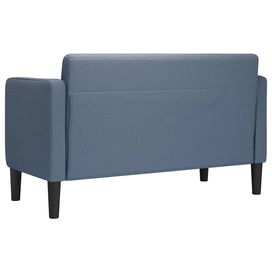 Canapé causeuse bleu 109 cm tissu velours côtelé - 5