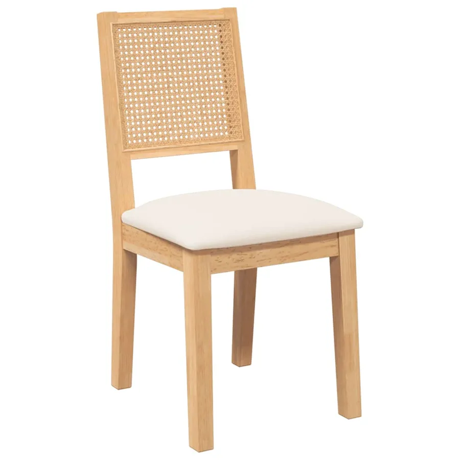 Chaises à manger coussins 2 pcs bois massif caoutchouc - 4