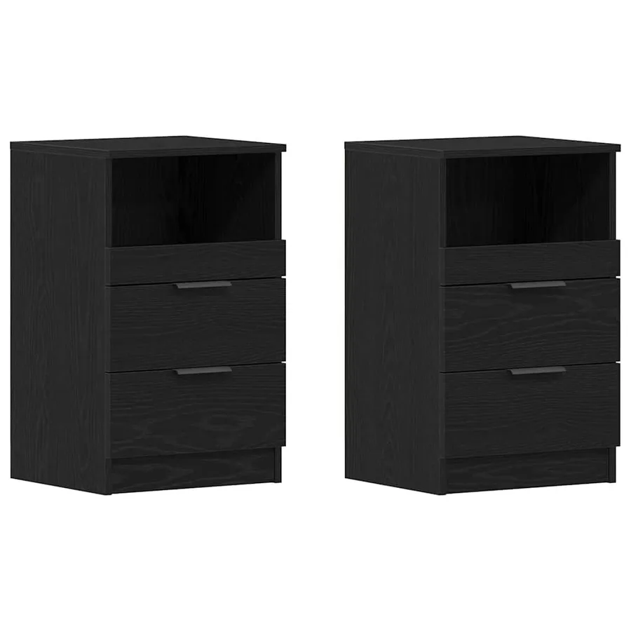 Cabinet de chevet avec tiroir 2 pcs Chêne noir 40 x 35 x 65 cm - 2