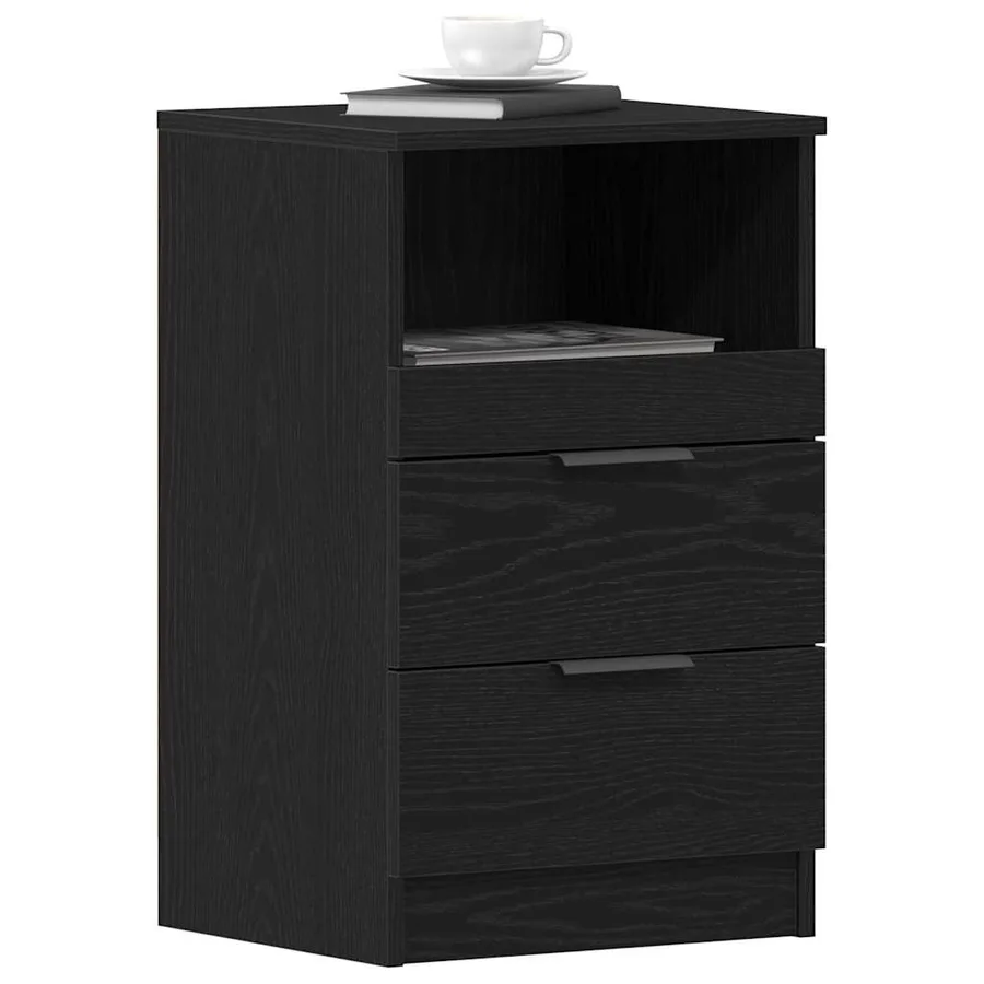 Cabinet de chevet avec tiroir 2 pcs Chêne noir 40 x 35 x 65 cm - 3