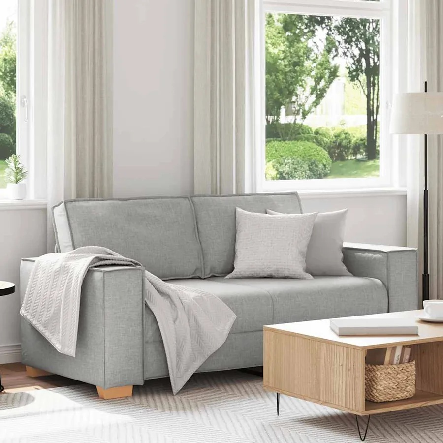 Canapé 2 places Gris nuage 180x78x84 cm Tissu