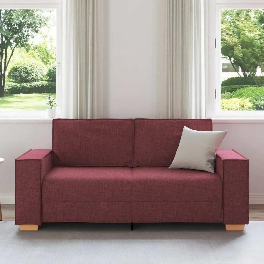 Canapé 2 places Rouge vin 180x78x84 cm Tissu - 3