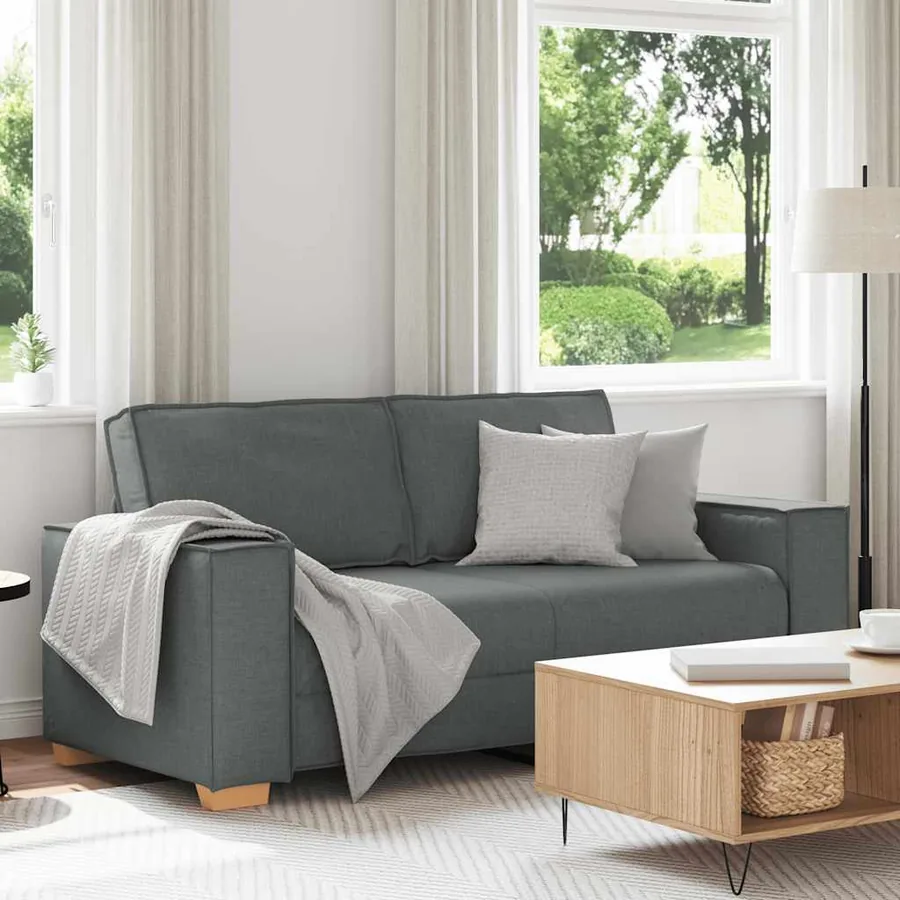 Canapé 2 places Gris foncé 180x78x84 cm Tissu