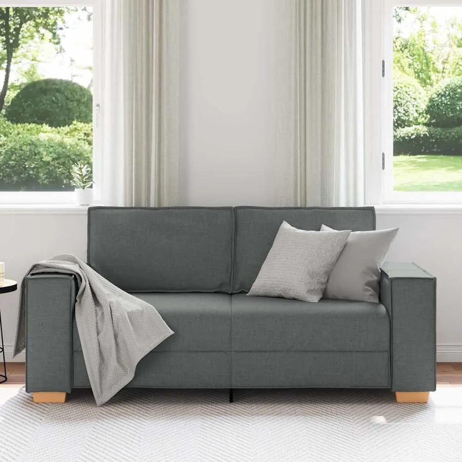 Canapé 2 places Gris foncé 180x78x84 cm Tissu - 3