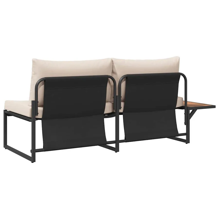 Canapé de jardin avec coussin Taupe 200,5 x 70 x 85,5 cm Acier - 5