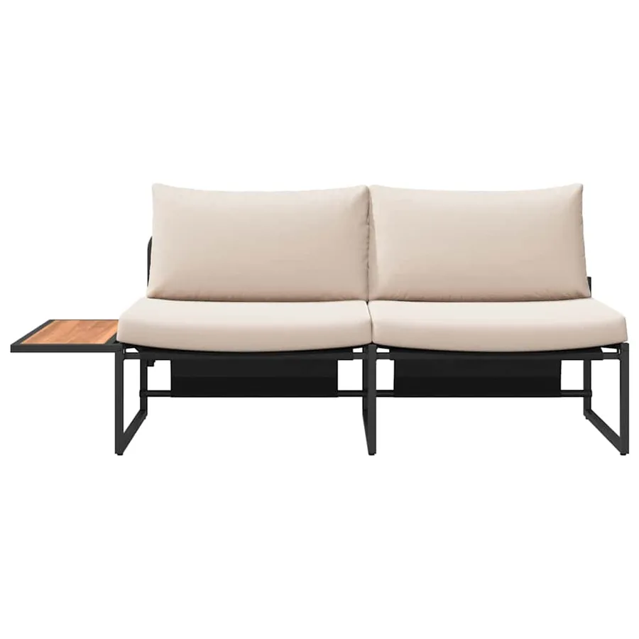 Canapé de jardin avec coussin Taupe 200,5 x 70 x 85,5 cm Acier - 6