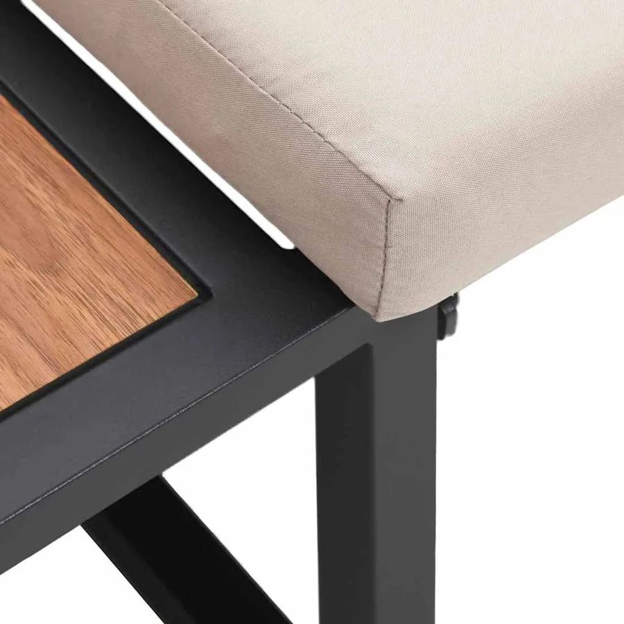 Canapé de jardin avec coussin Taupe 200,5 x 70 x 85,5 cm Acier - 8