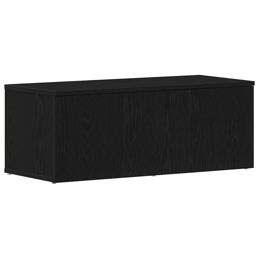 Meuble TV avec tiroir Chêne noir 80x34x30 cm Bois d'ingénierie - 2
