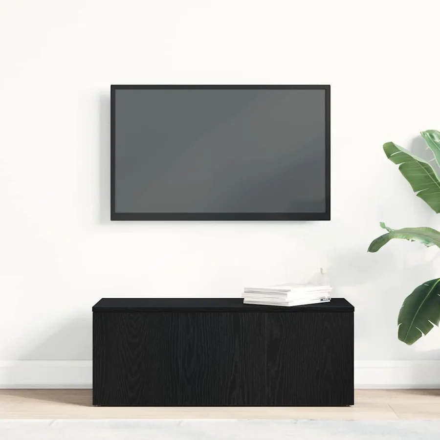 Meuble TV avec tiroir Chêne noir 80x34x30 cm Bois d'ingénierie - 4