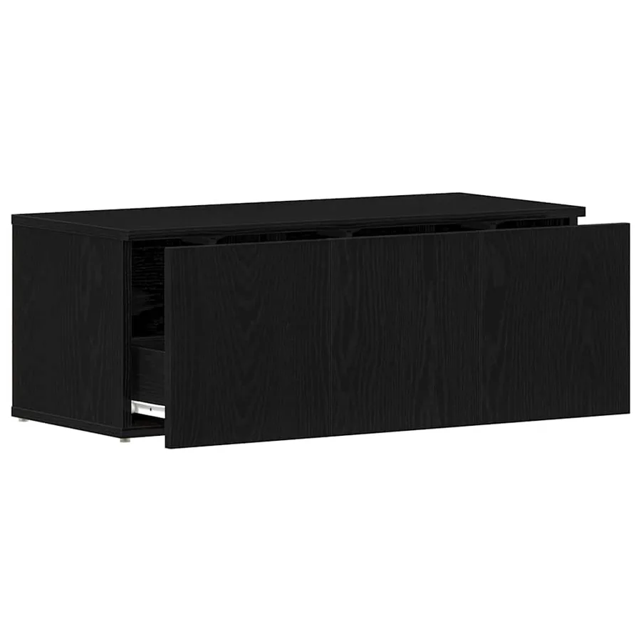 Meuble TV avec tiroir Chêne noir 80x34x30 cm Bois d'ingénierie - 5