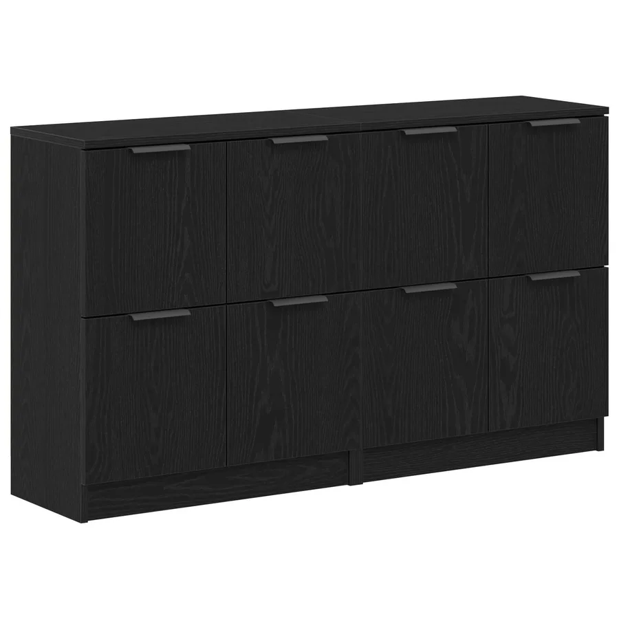 Buffet 2 pcs Chêne noir 60 x 30 x 70 cm Bois d'ingénierie - 2
