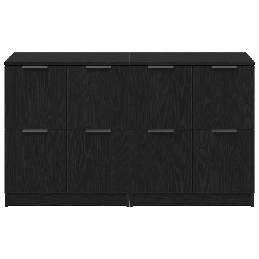 Buffet 2 pcs Chêne noir 60 x 30 x 70 cm Bois d'ingénierie - 7