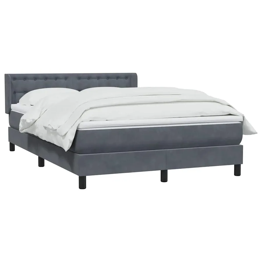 Sommier à lattes de lit et matelas gris foncé 160x210cm velours - 3