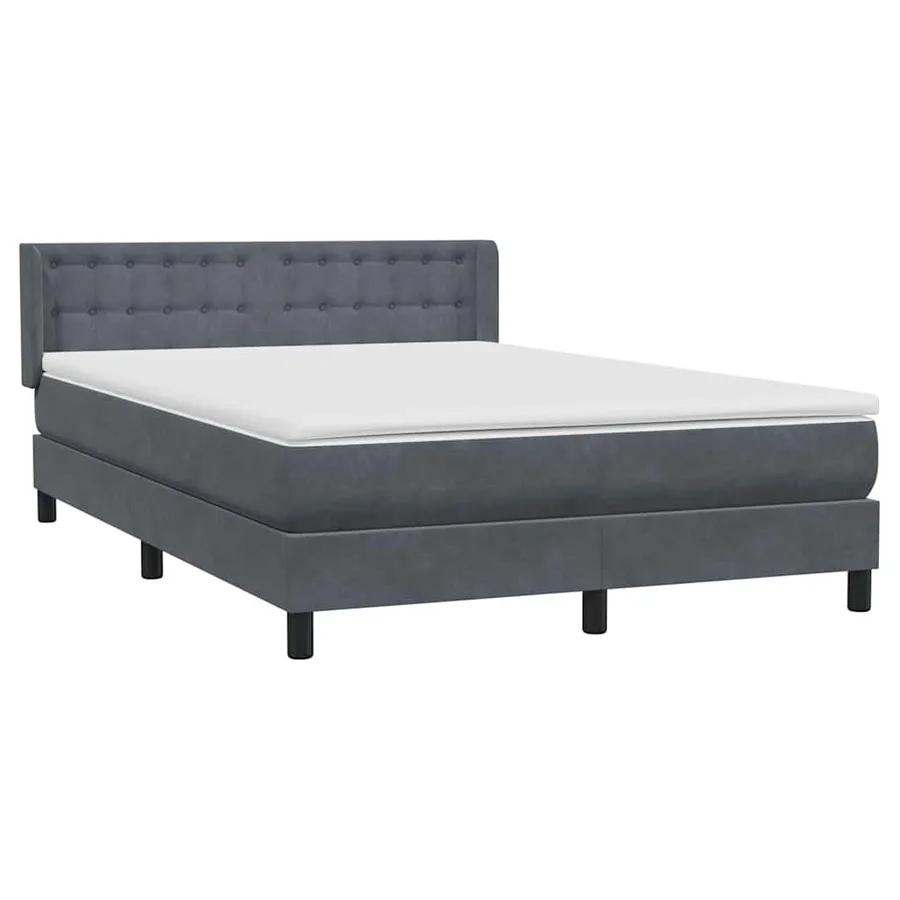 Sommier à lattes de lit et matelas gris foncé 160x210cm velours - 4