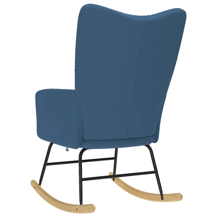 Chaise à bascule Bleu Tissu - 5
