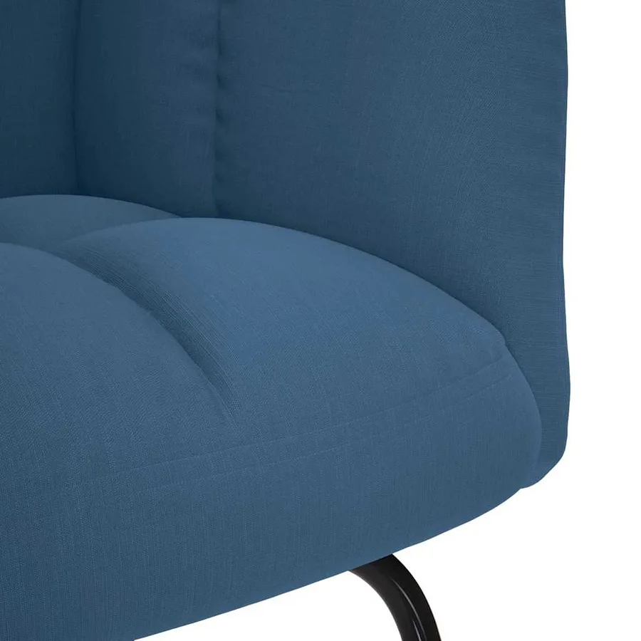 Chaise à bascule Bleu Tissu - 6