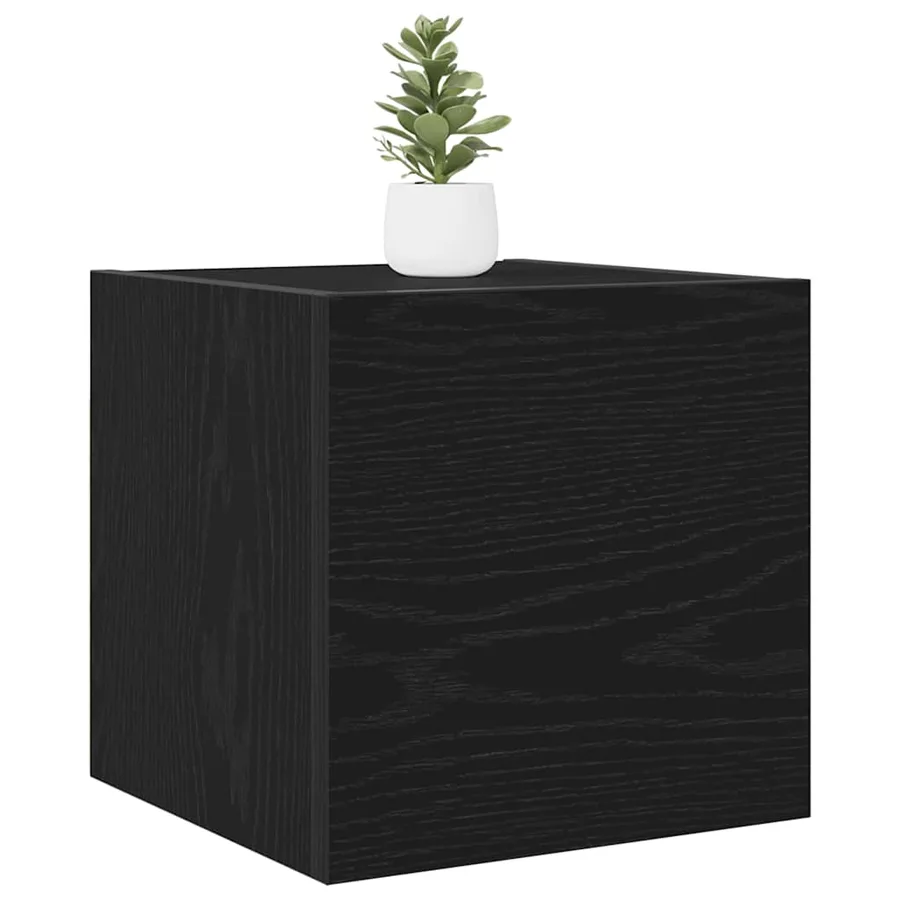 Meuble TV mural Chêne noir 30,5 x 30 x 30 cm Bois d'ingénierie - 3
