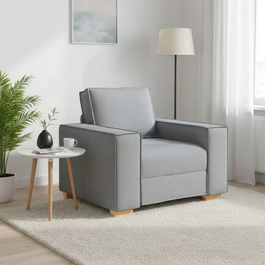 Canapé Fauteuil Gris Clair 100x78x84 cm Tissu