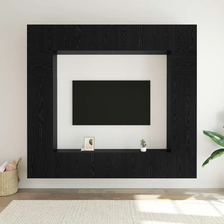Ensemble meuble TV 8 pcs Chêne noir Bois d'ingénierie - 4