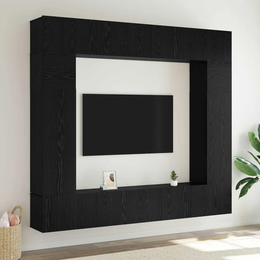 Ensemble meuble TV 8 pcs Chêne noir Bois d'ingénierie - 5