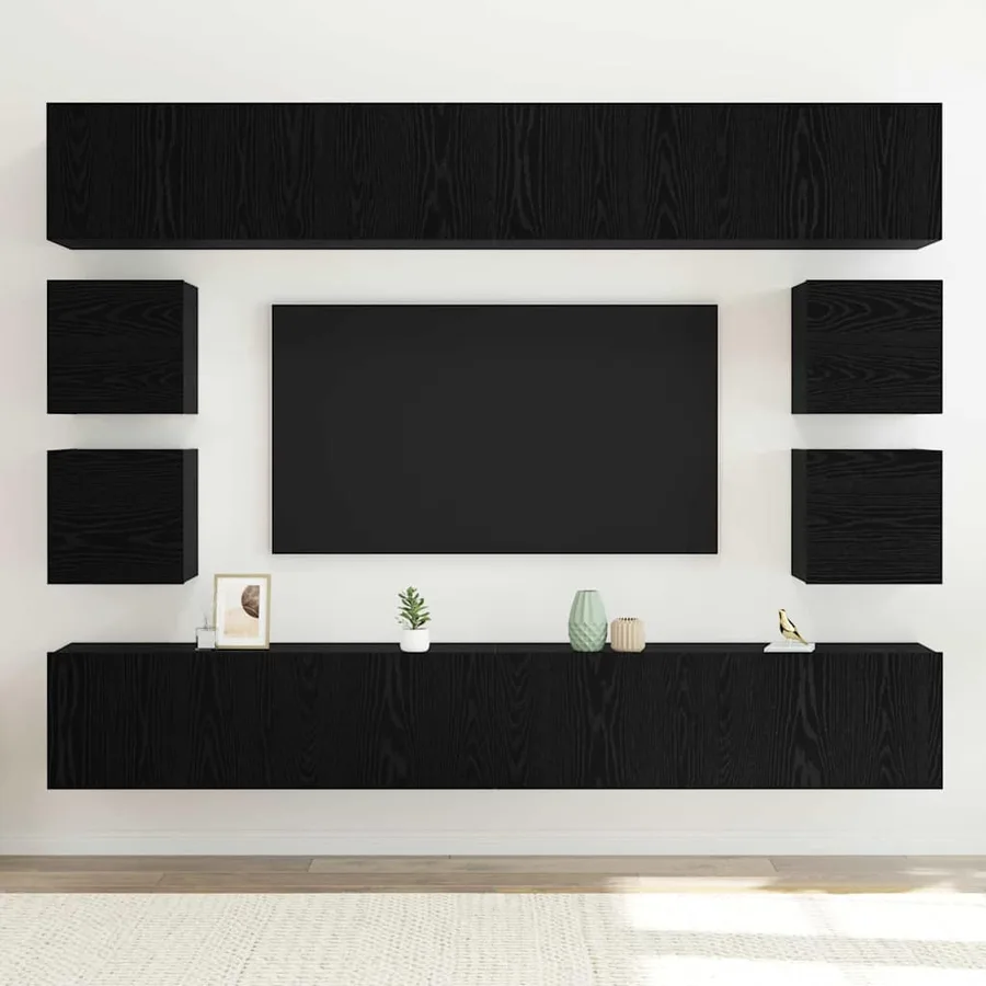 Ensemble meuble TV 8 pcs Chêne noir Bois d'ingénierie - 4