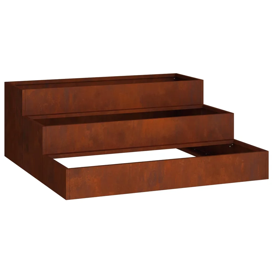 Cache-pot de jardin Rouillé 90 x 90 x 35 cm Acier patiné - 6