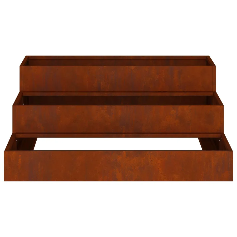 Cache-pot de jardin Rouillé 90 x 90 x 35 cm Acier patiné - 7
