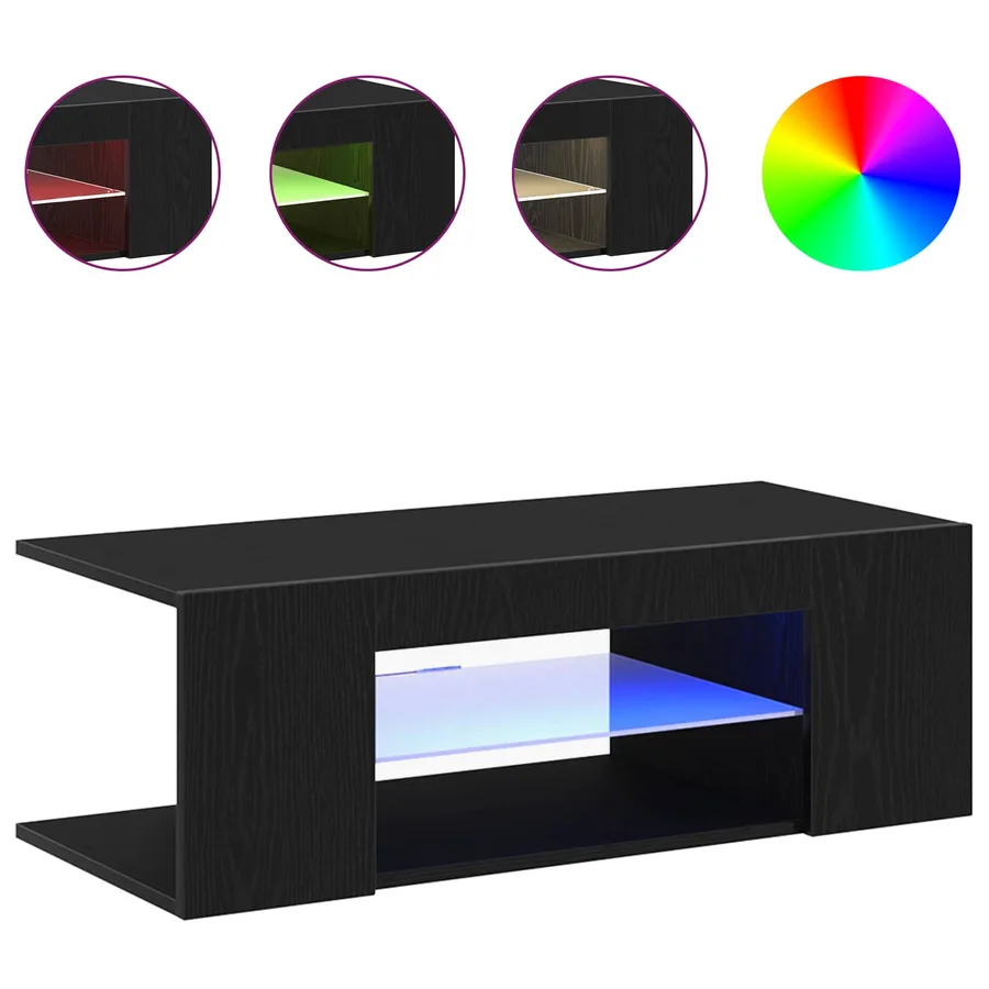 Meuble TV Chêne noir 90 x 39 x 30 cm Bois d'ingénierie - 4