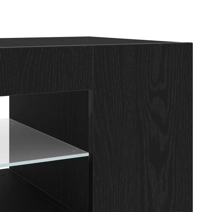 Meuble TV Chêne noir 90 x 39 x 30 cm Bois d'ingénierie - 8
