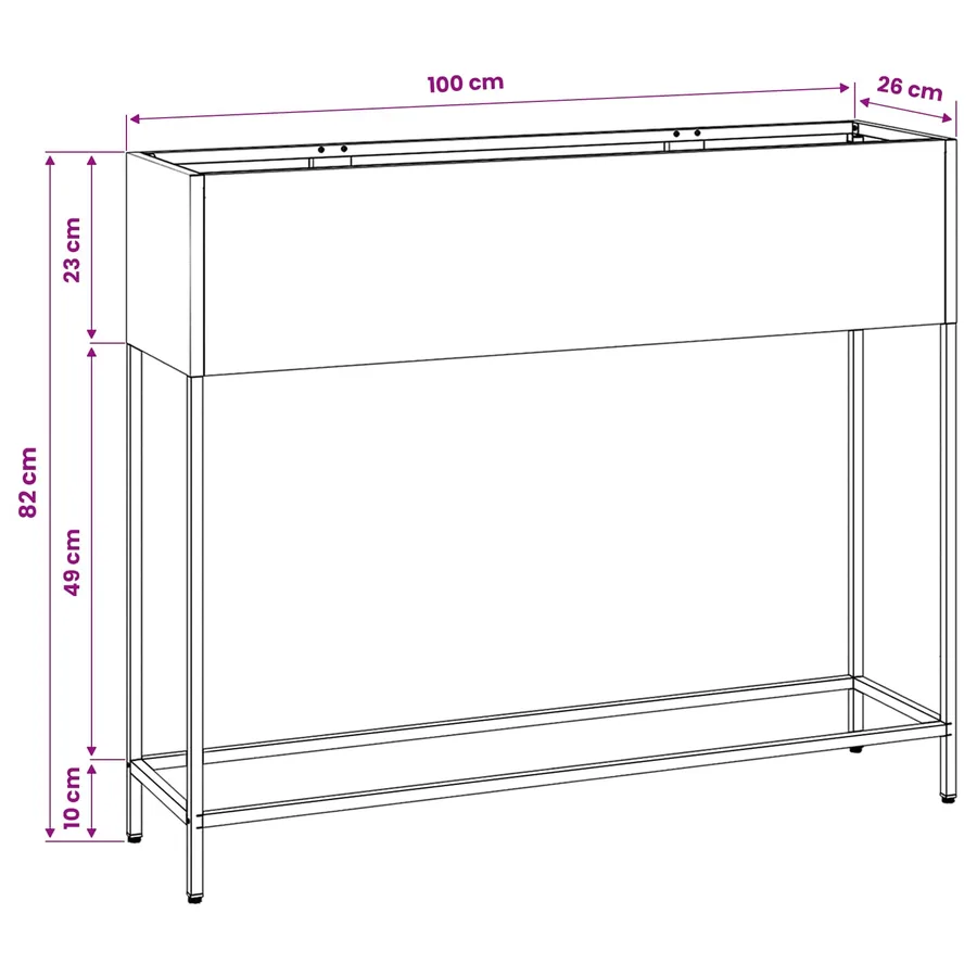 Bac de jardin surélevé Argent 100 x 26 x 82 cm Acier inoxydable - 12